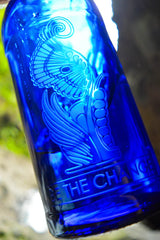 Blue Bottle Love Glass Water Bottle