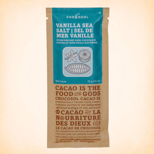 Chocosol Vanilla Sea Salt Stone Ground Dark Chocolate
