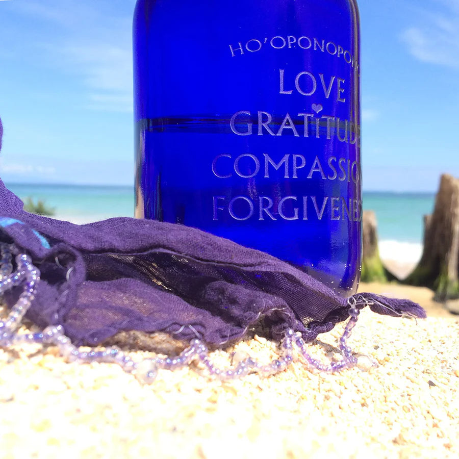 Blue Bottle Love Glass Water Bottle